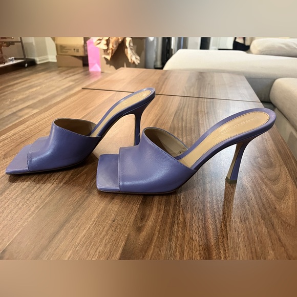 Bottega Veneta Stretch Square Toe Purple Lavender Backless Sandal Heel Pump - Picture 7 of 7